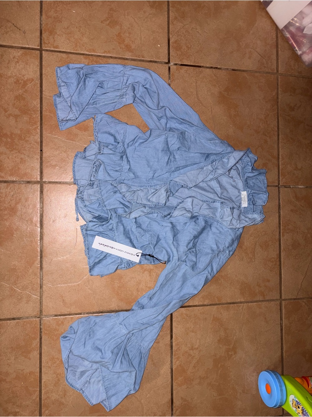 Light Blue Ruffled Blouse